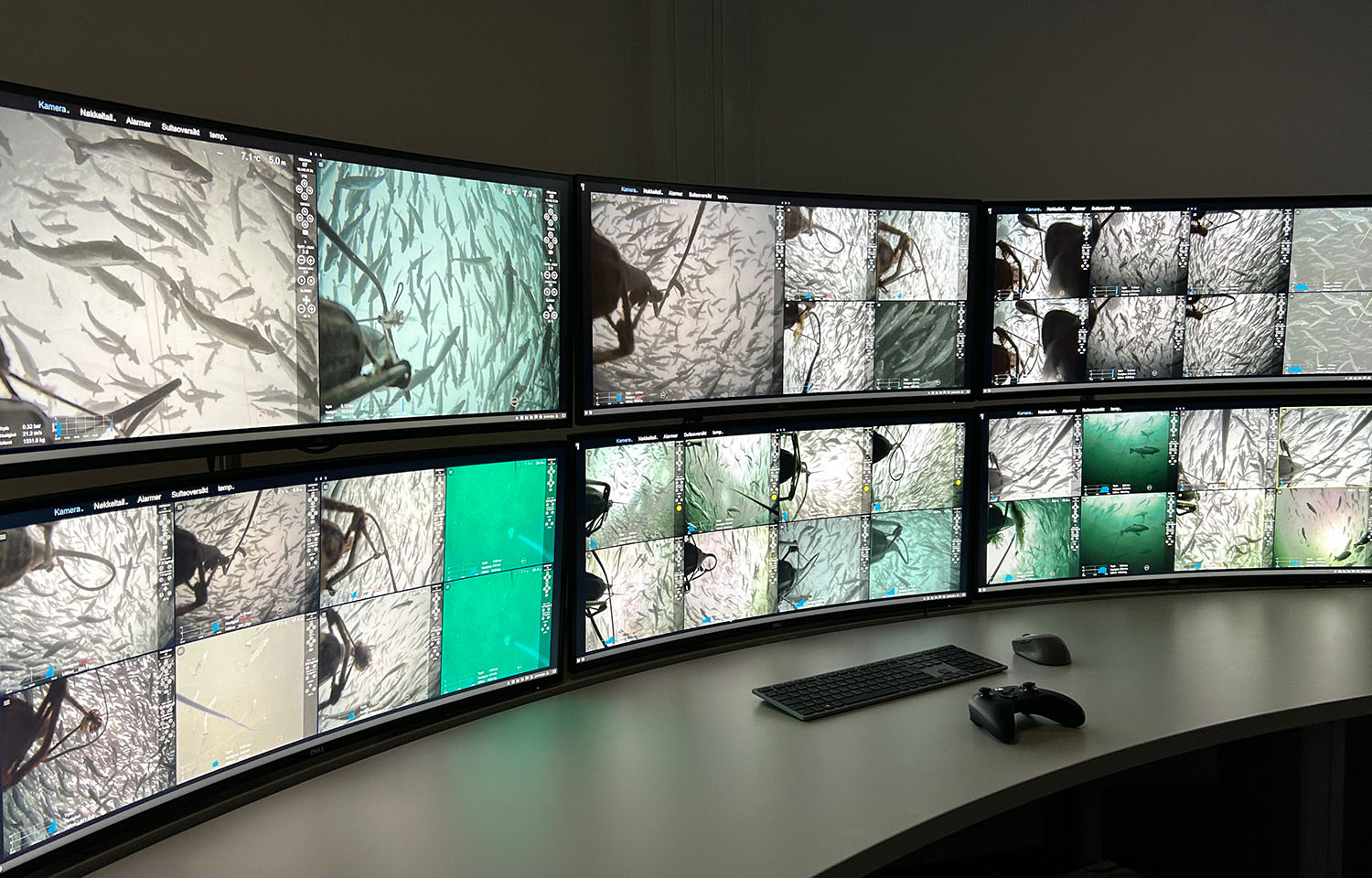 A series of monitors depicting how Piscada's monitoring software works.