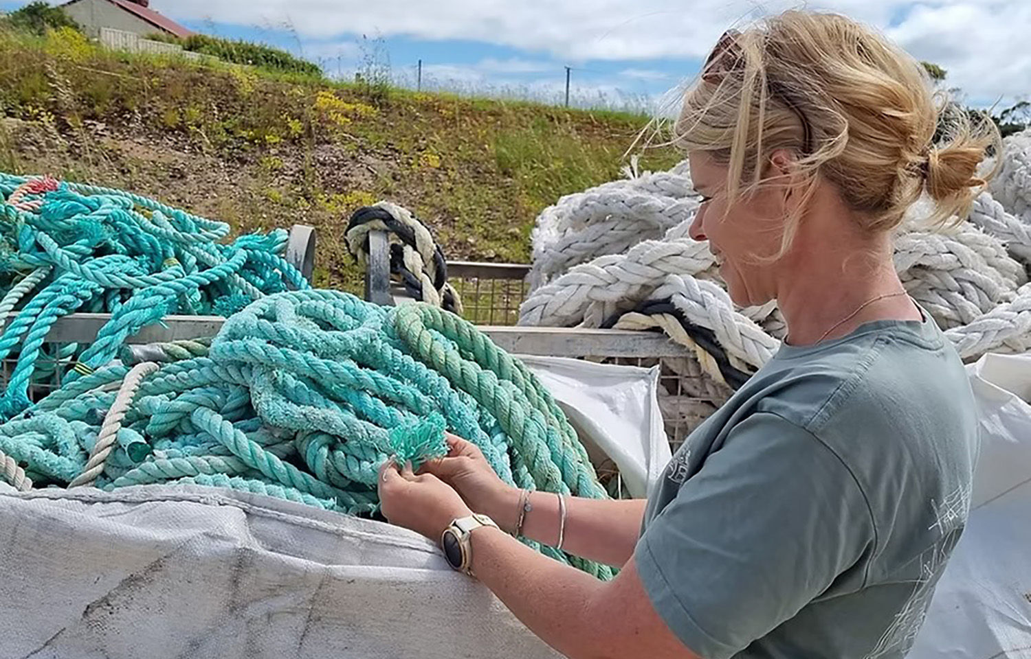 Clair Crowley with ropes