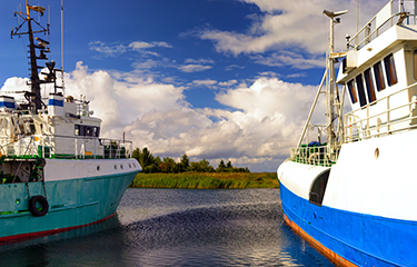 Fishing vessels in the Baltic Sea.