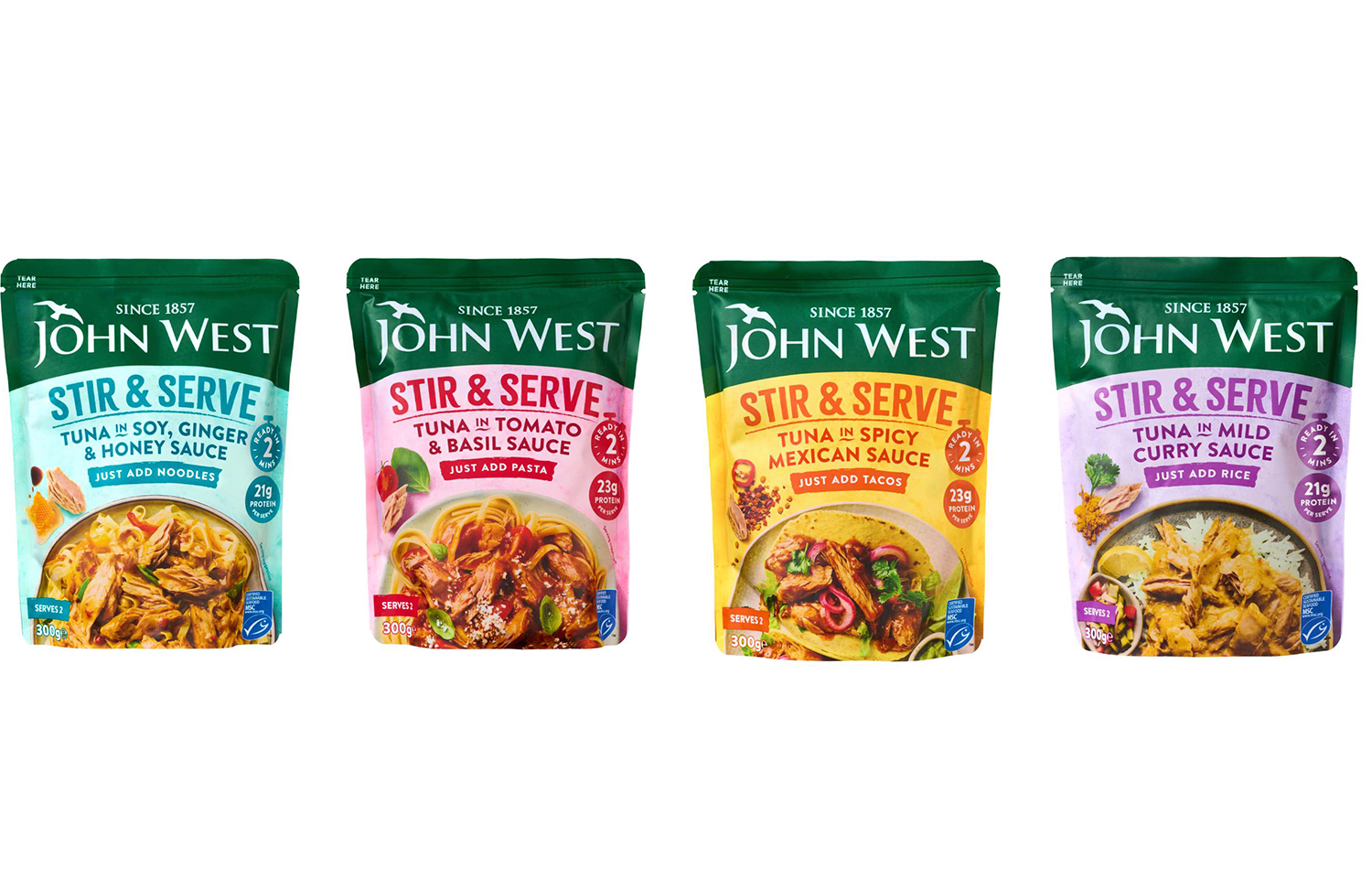 John West Stir & Serve tuna pouches