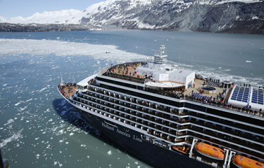 A Holland America line cruise ship.
