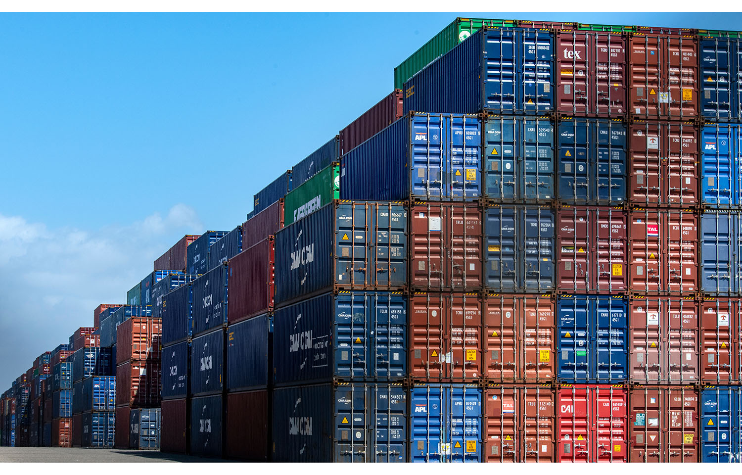 Shipping containers at the port of Los Angeles