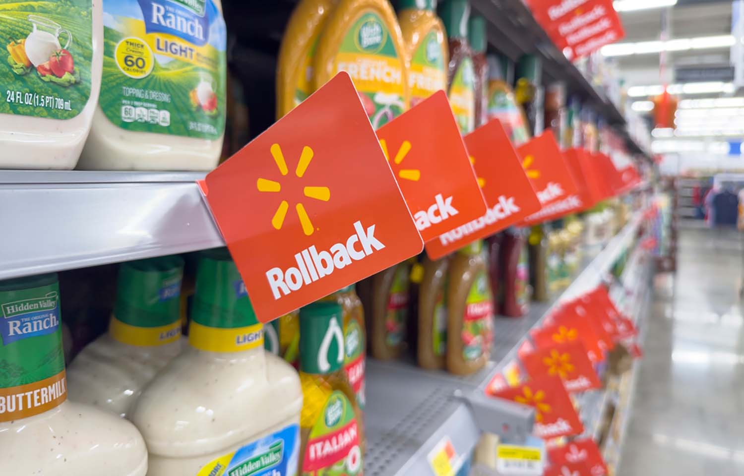 Signs for a Walmart sale