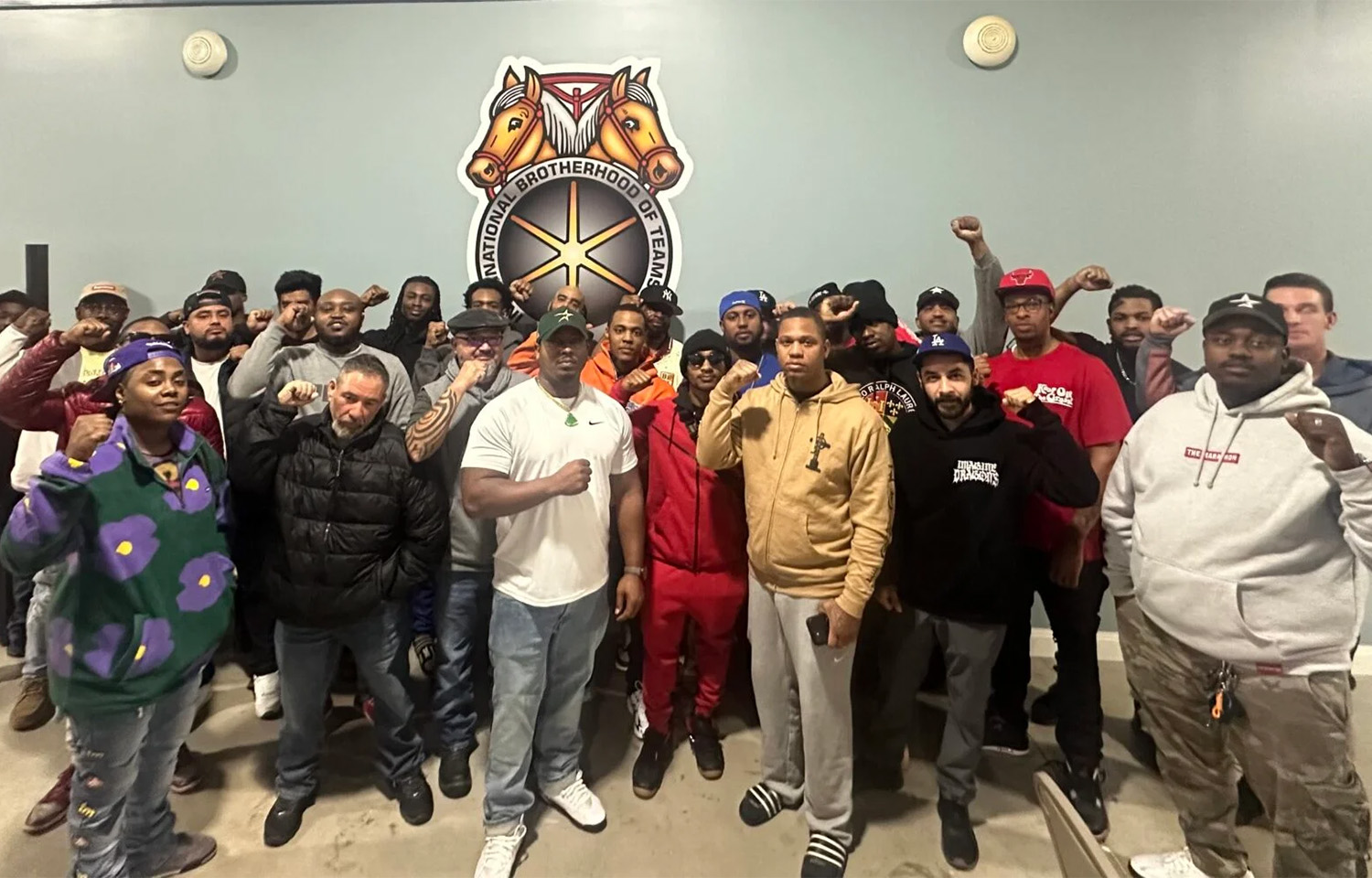 A group photo of members of the International Brotherhood of Teamsters Local 988