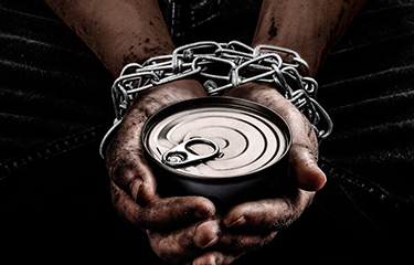An image provided by BLOOM of a tuna can being held by