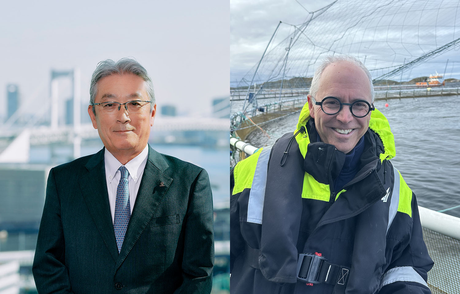 Umios CEO Masaru Ikemi and High Liner Foods CEO Paul Jewer
