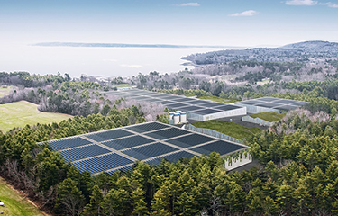 A rendering of the facility Nordic Aquafarms wants to build in Belfast, Maine.