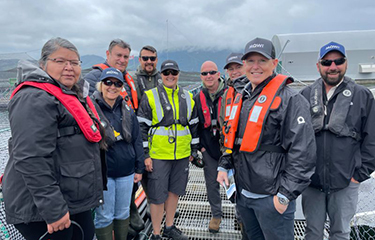 Mowi CEO Ivan Vindheim visiting a Mowi farm in British Columbia, Canada.