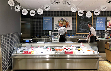 A fish counter at a Waitrose supermarket in the U.K.