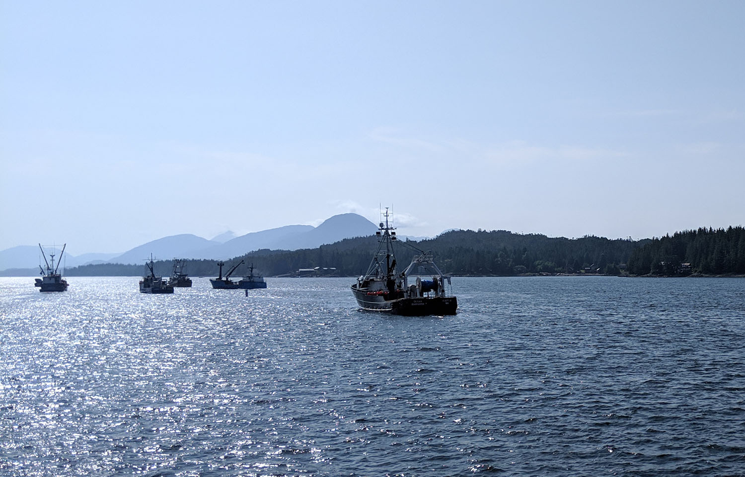 A group of boats in Alaska