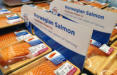 Norwegian salmon in a case