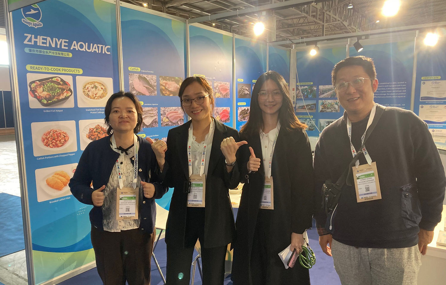 Zhenye Aquatic Deputy General Manager Jimmy Chan (second from left) and co-workers