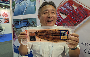 Fujian Qingliu Shoho Eel Industry General Manager of Asia Wei Zhang during Seafood Expo Asia