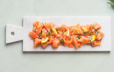 Norwegian salmon on a platter
