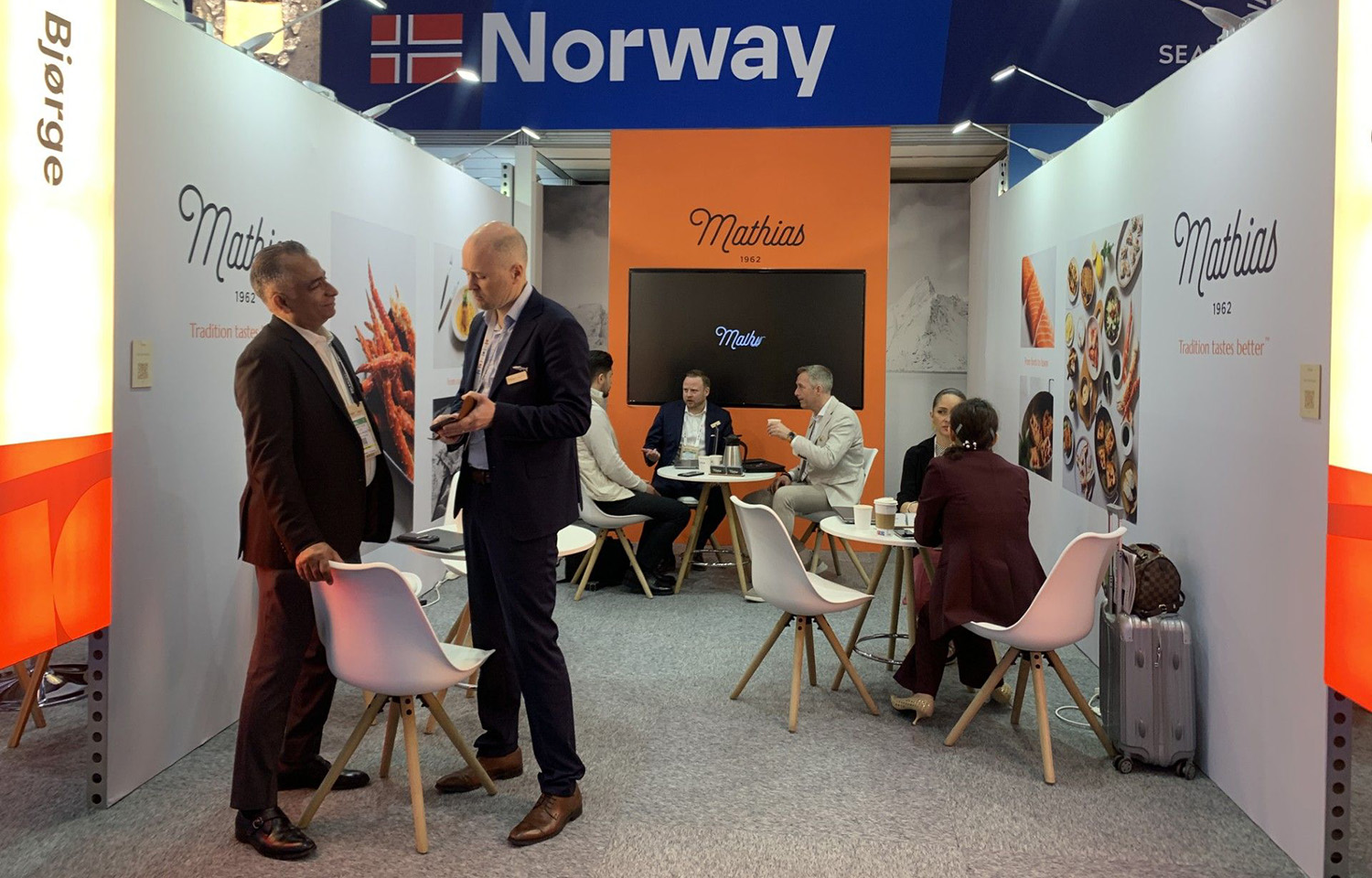 Mathias Bjørge's booth at the 2024 Seafood Expo Global