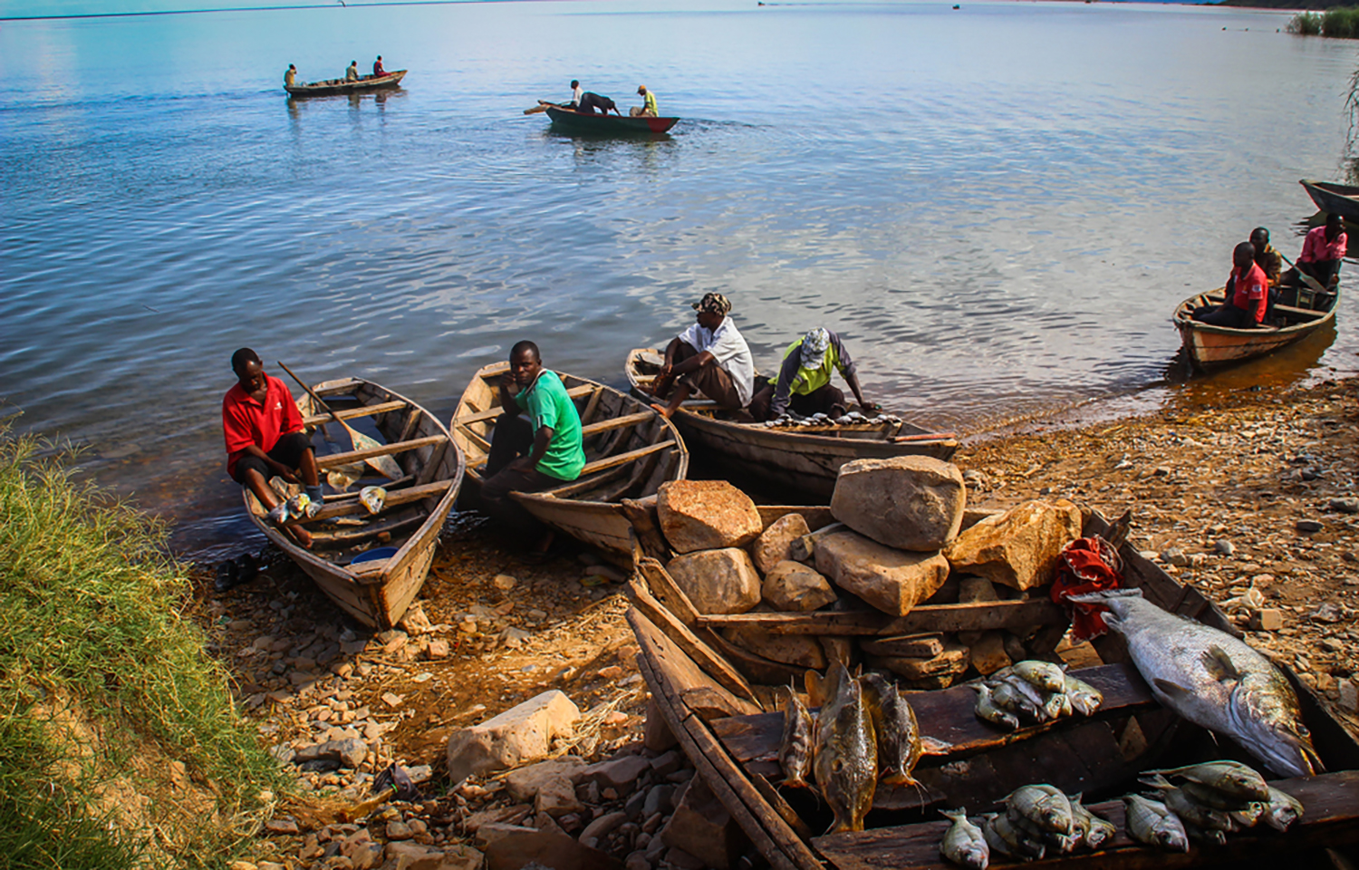 Zambian fishers on Lake Tanganyika