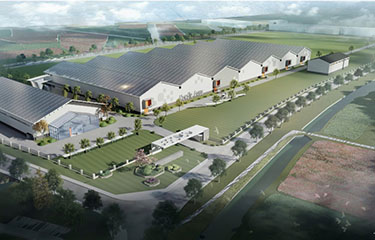 A rendering of the Nordic Aqua Partners RAS farm in Ningbo, China.