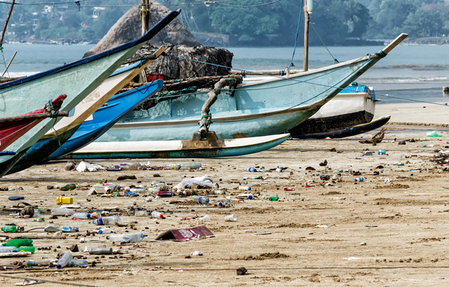 Plastic pollution on the beaches of Sri Lanka