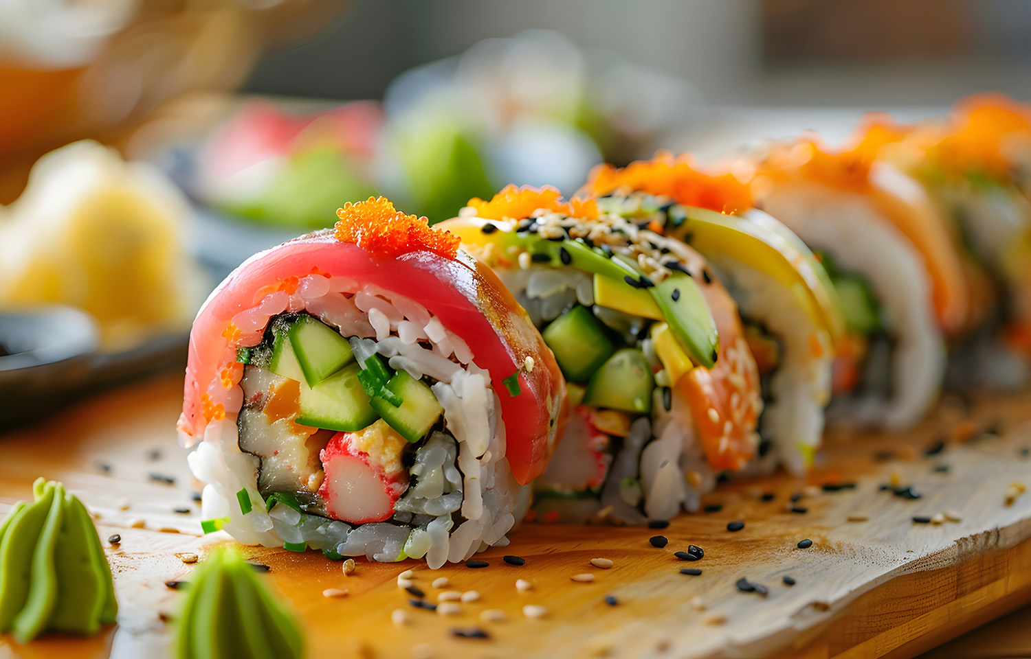 A photo of a sushi roll