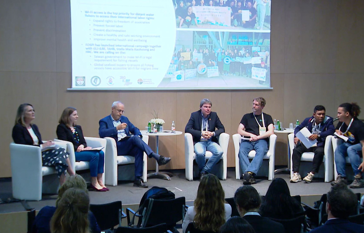 The Protecting Fishers' Rights panel at the 2023 Seafood Expo Global