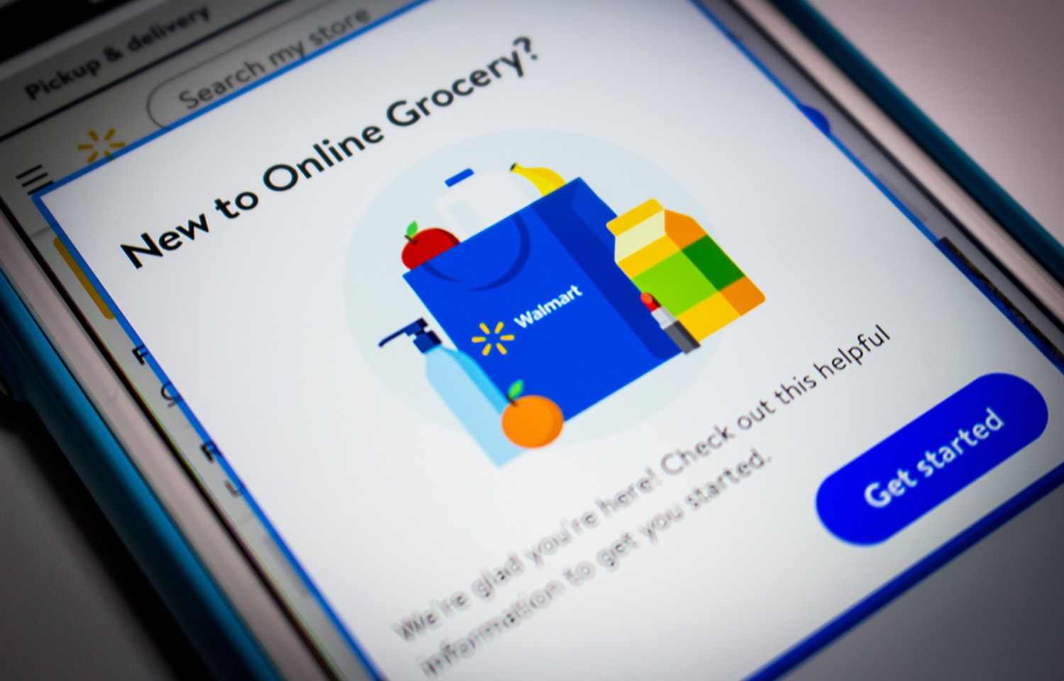 Walmart's online grocery digital interface