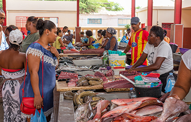 A Cape Verde seafood market.