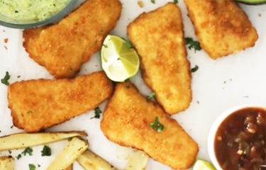 Breaded Alaska pollock.