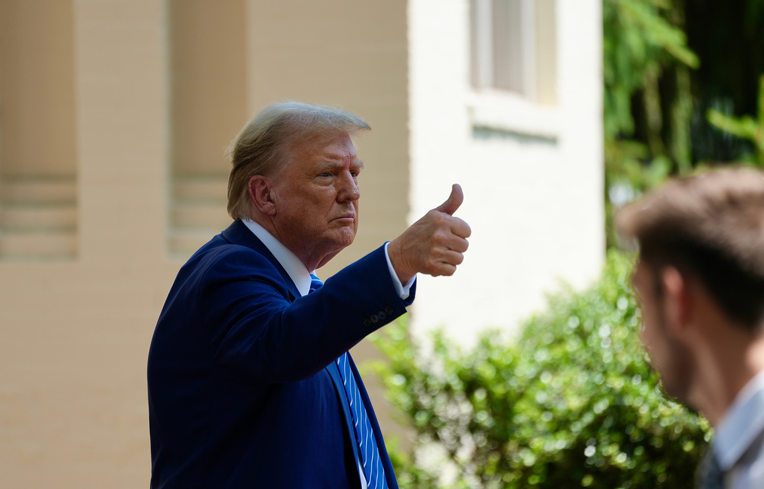 U.S. President Donald Trump outside the white house