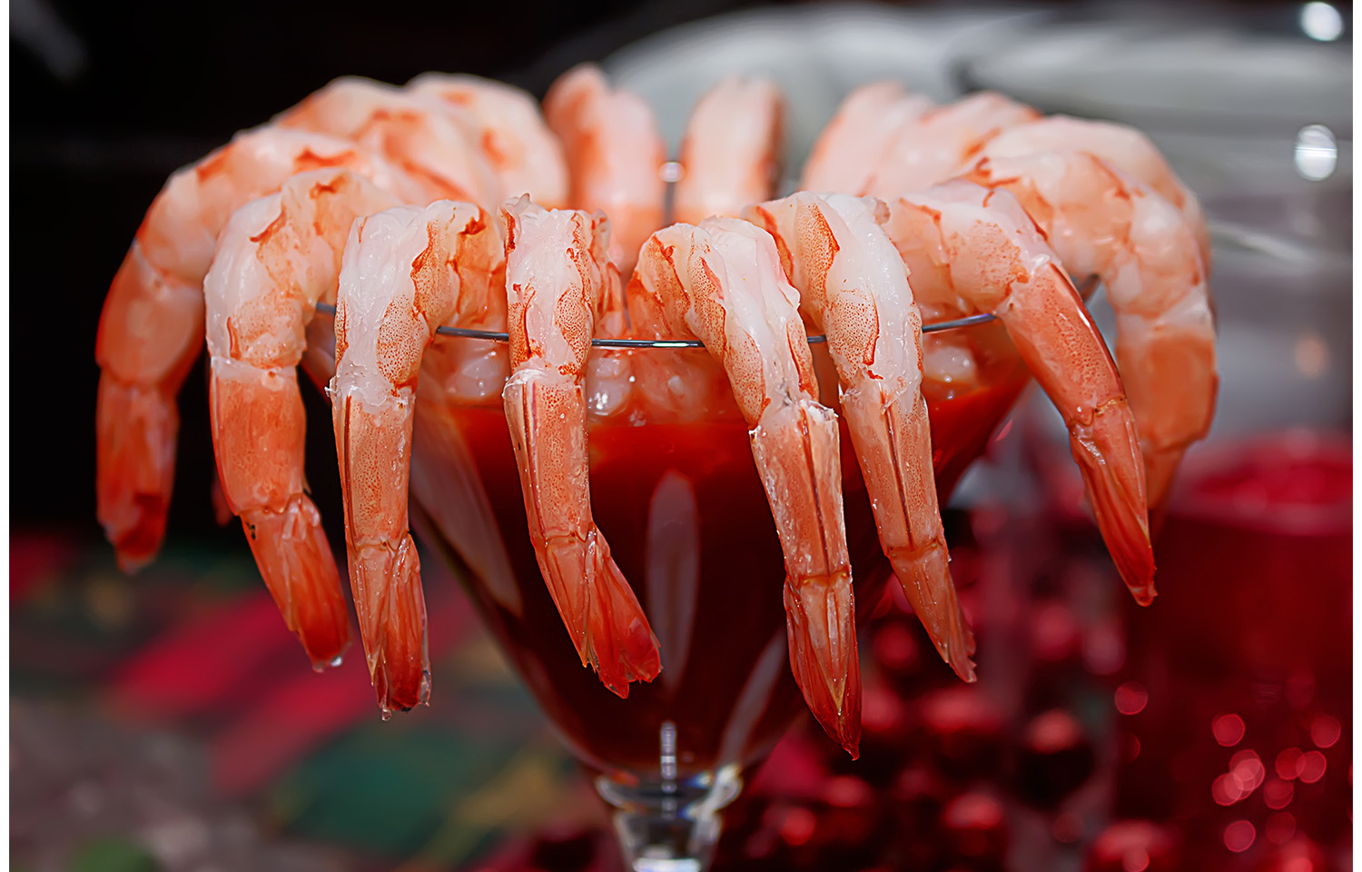 Shrimp cocktail in a martini glass