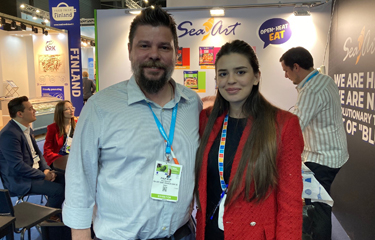 Sea Art staff at their booth at Seafood Expo Global 2022