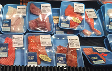 Farmed salmon sold in Loblaws, a Canadian supermarket.
