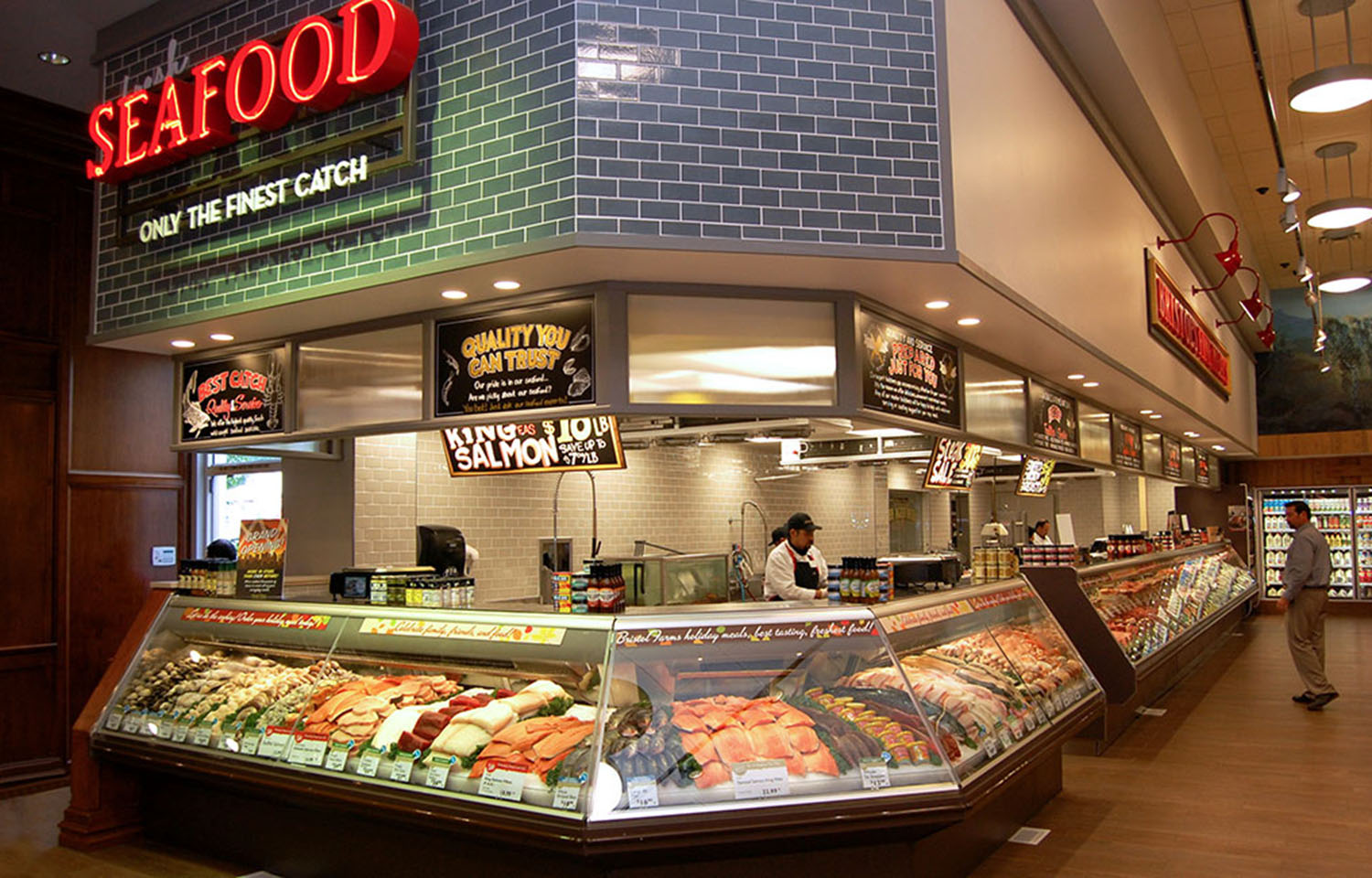 A seafood counter at Bristol Farms