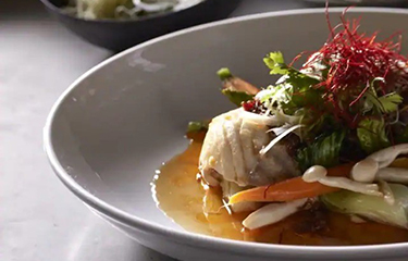 A seafood dish served on a Holland America Line cruise.