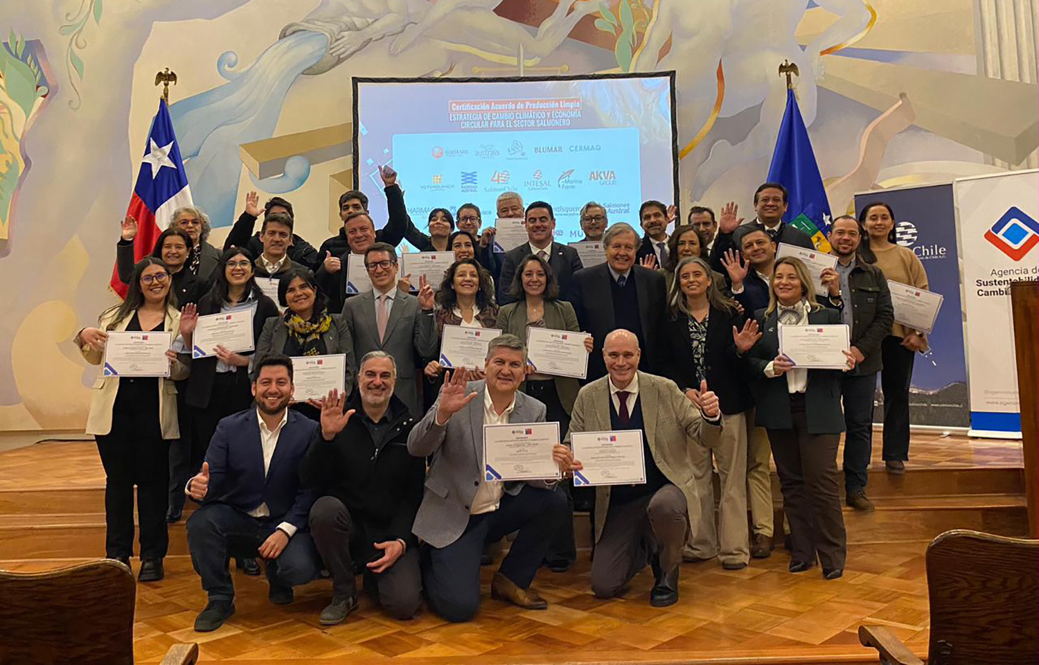 Chilean firms celebrating the certification