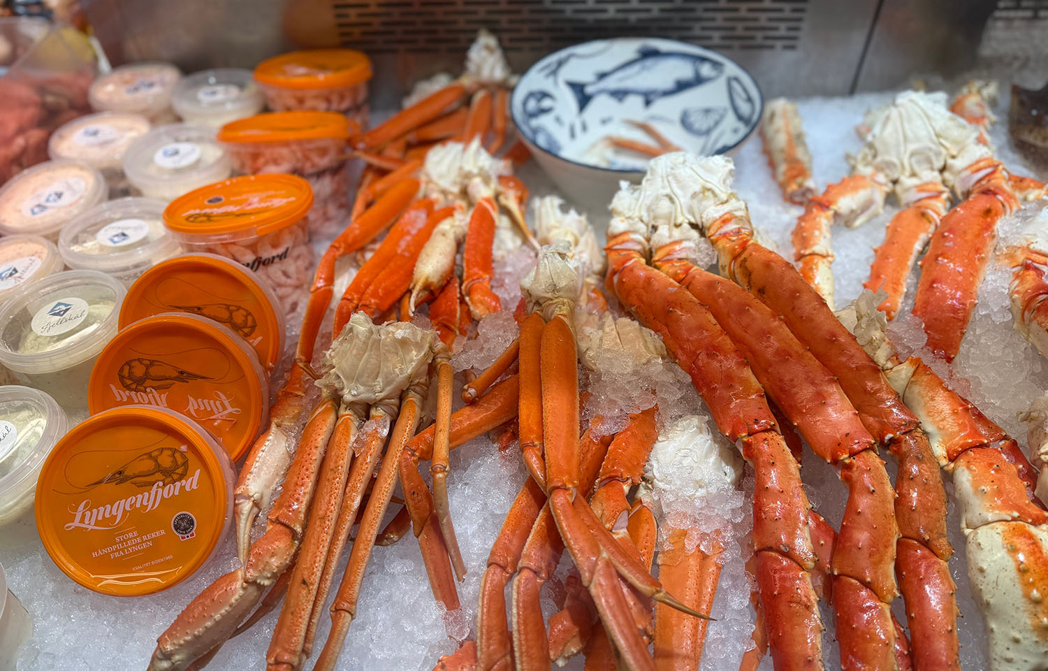 various Norwegian seafood delicacies