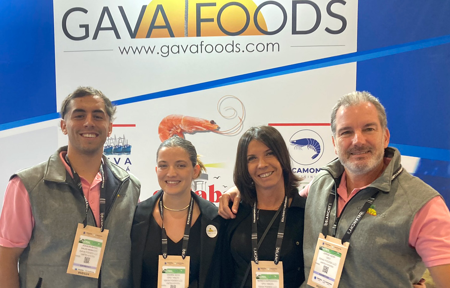 Gava Foods CEO Jorge Azar (far right) at the 2024 Seafood Expo Global