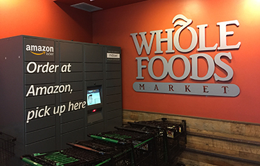 A Whole Foods Market with an Amazon pickup station.