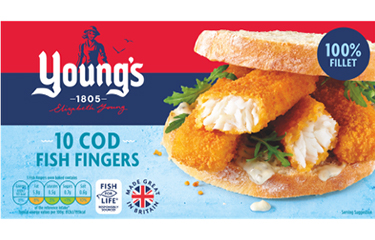 An image of the new packaging and branding that Young's Seafood is rolling out on 17 August