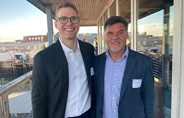 Secret Island Salmon U.S. business development director Daniel Del Coro and Salmones Austral Commercial Director Mauricio Toirkens.