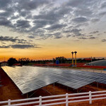 CP Foods solar panels at sunset.