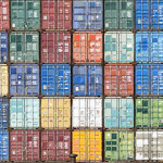 Colorful shipping containers