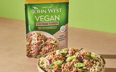 Product photo of the new John West plant-based tuna analog