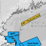 A map of the LMA 1 restricted area off the coast of the U.S. state of Maine.