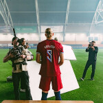 Erling Haaland filming the Norwegian Seafood Council's new advertisements | Photo courtesy of the Norwegian Seafood Council
