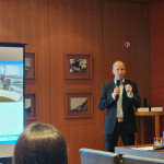 Ole Gabriel Kverneland, CEO of Laksesystemer, speaking at a Norwegian and South Korean aquaculture knowledge exchange