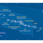 A map of the border of the Papahānaumokuākea marine national monument.
