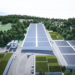 A rendering of Nordic Aquafarms' planned facility in Belfast, Maine.