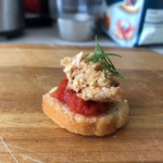 A plant-based seafood item.