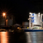 Hordafor AS facilities at night.