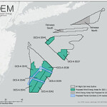 A Bureau of Ocean Energy Management map of the proposed locations for offshore wind off the coast of New York and New Jersey